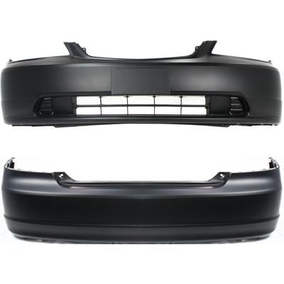Replacement Bumper Cover Primed, Front & Rear, 1-year unlimited-mileage warranty SET-H760109P-2