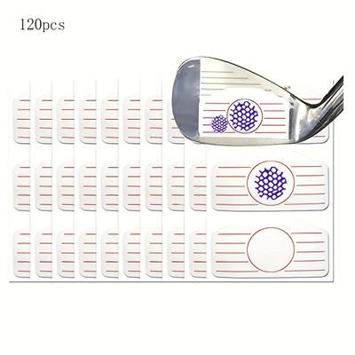 TEMU 120pcs Tape Labels For Golf Swing Training - High-contrast Impact Stickers For Iron & Woods Hitting Practice, Durable Self-adhesive Swing Recorder With Precise Alignment Guide