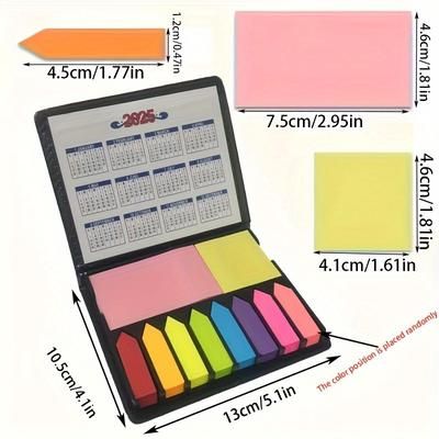 TEMU 2025- Desk Organizer: 2000 Pages, 1000 Sheets, Sticky Notes, Leather Cover, 13cm X 5.1cm
