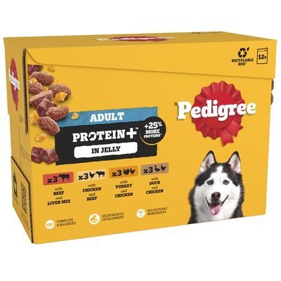 24x85g Protein+ Pouches Multipack Pedigree Wet Dog Food