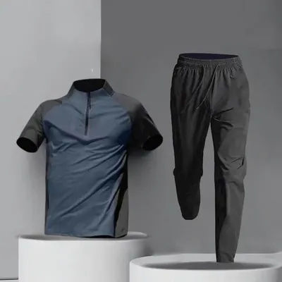 Fitness Men's Casual Quick Dry Jacket + Pants Running Set for Summer Fitness Outfit 2-piece Set Training Basketball Kleding