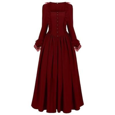 Medievale Rinascimento Abito da cocktail Vestito Abito da Ballo Straniero Elfico Costume Per donna Celtico Fantasia Reale Halloween Carnevale Mascherata LARP Fiera Rinascimentale Festival Adulti