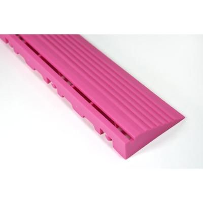 Swisstrax Carnival Pink Pro Series Pegged Floor Tile Edge Piece (10 Pack)