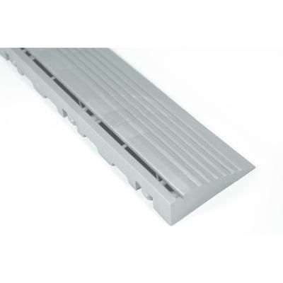 Swisstrax Pearl Silver Pro Series Pegged Floor Tile Edge Piece (10 Pack)