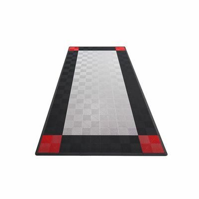 Swisstrax Single Car Garage Floor Mat In Ribtrax Pro Tiles (4 Corners - Black, Red, Grey)
