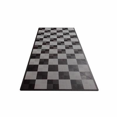 Swisstrax Single Car Garage Floor Mat In Ribtrax Pro Tiles (Checkered - Black, Grey)