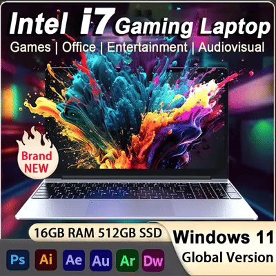 15.6" Windows 11 Pro Laptop Computer Intel Core i7 8500Y 16GB RAM 1TB SSD Laptops Office Computer PC Fingerprint Unlock Notebook