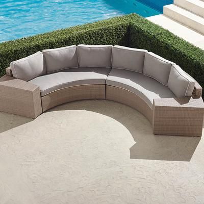 Pasadena II 4-pc. Modular Sofa Set in Dove Wicker - Standard, Peacock - Frontgate