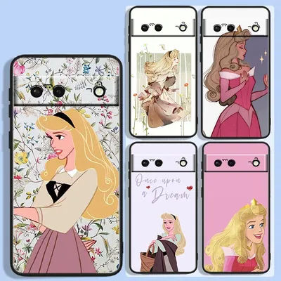 Disney Sleeping Beauty Shockproof Cover For Google Pixel 8 7A 6A 5A 5 4 4A XL Pro 5G Black Phone