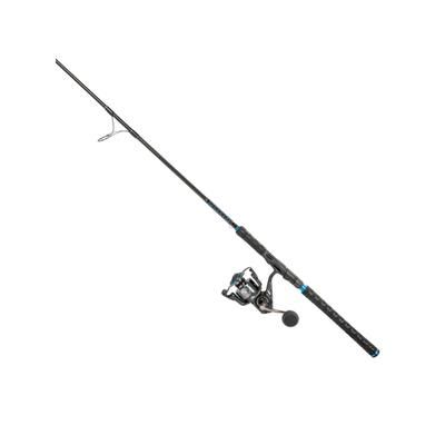 Quantum Benchmark Spinning Reel and Rod Combo 7ft 1-PC Medium Fast Rod Graphite Composite Blank SZ 5000 Reel 5+1 Bearings 5.6-1 Ratio Silver/Blue