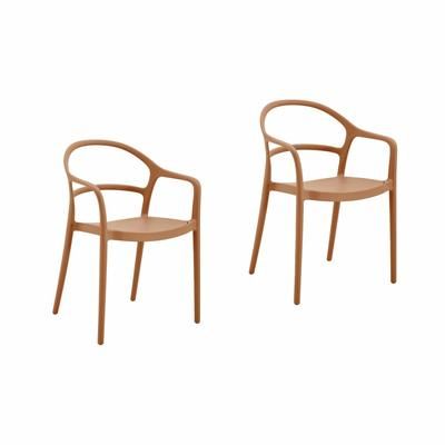 Set di 2 sedie impilabili in polipropilene arancione