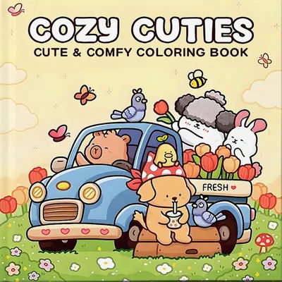 COZY CUTIES Cute & Comfy Coloring Book For Adults And Teens Kids Drawing Book Perfect Gift for Halloween Party and Birthday