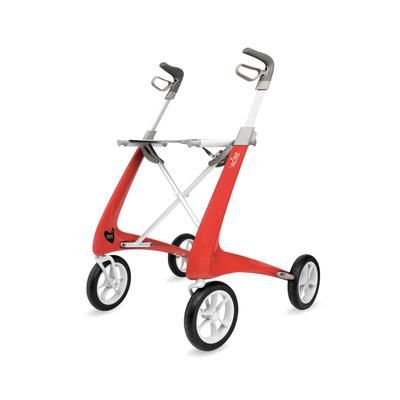 BYACRE Carbon Fiber Rollator with 16.5" W x 24" H Regular Seat, Red, 1 EA (BYA100MDR)