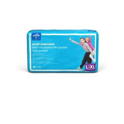 Medline Disposable Protective Youth Underwear, Size Youth L/XL (60-125 lb.), 48/CS (MSC23003A)