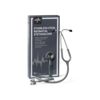 Medline Elite Stainless Steel Neonatal Stethoscope, Gray, 1 EA (MDS92150)