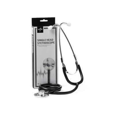 Medline Single-Head Stethoscope, Black, 1 EA (MDS926101)