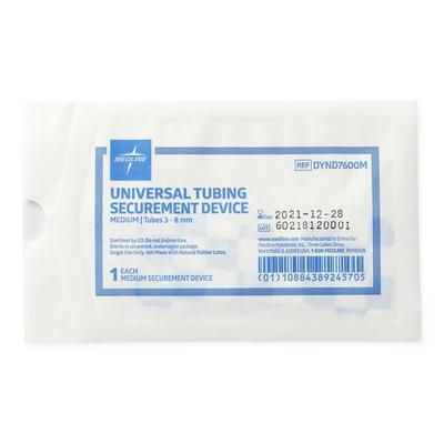 Medline Sterile Tube Securement Device, Fits 3.0 mm to 8.0 mm, Medium, 100/BX (DYND7600M)