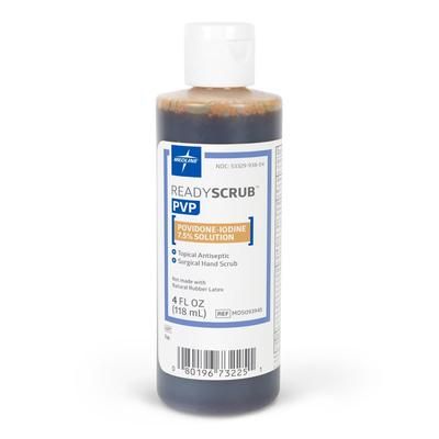Medline Povidone Iodine (PVP) Scrub Solution, 4 oz., 48/CS (MDS093945)