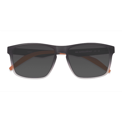 Unisex s square Clear Gray Plastic Prescription sunglasses - Eyebuydirect s Oates