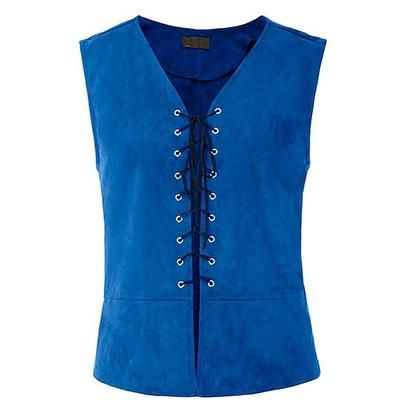Per uomo Gilet Panciotto Gilet in pelle scamosciata Prestazioni Feste Halloween Punk e gotico Rinascimento medievale Autunno Inverno Vintage ▾ Poliestere Elastene Cosplay Tinta unica Rosso bordeaux