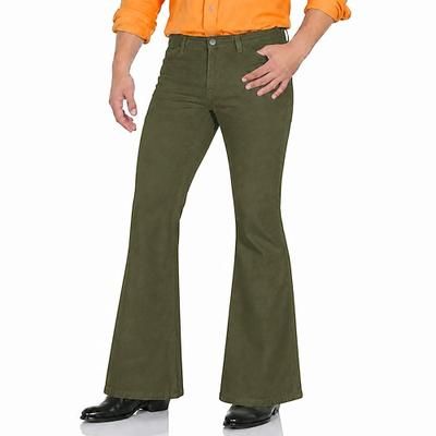 Retrò Vintage Anni '70 Pantaloni Pantaloni a zampa d'elefante Pantaloni a zampa Hippie Disco Tinta unica Costume Per uomo Halloween Carnevale Feste Abbigliamento Quotidiano Parata dell'Orgoglio Adulti