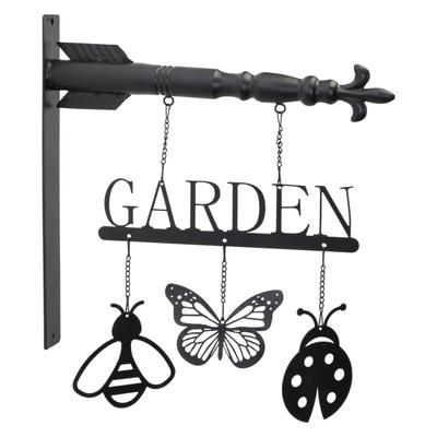 Butterfly Insect Garden Sign 15.5"H by Melrose in Black
