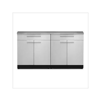 NewAge Outdoor Kitchens Stainless Steel 3-Piece Outdoor Kitchen Set with Countertops and Covers