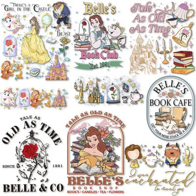 Belle Princess Iron on Decals Beauty and the Beast Heat Transfer Stickers for T-shirts Thermal Patches on Clothes