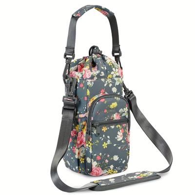 TEMU Sports Water Bottle Carrier Bag With Shoulder Strap For Running Sling Bag With Phone Pocket And Drawstring Closer For Walking Hiking