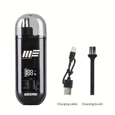 TEMU Weeme Men's Precision Usb Rechargeable Ear & Nose Trimmer With Lcd Display - In /black - Ideal Gift For Father's Day, Birthdays, Holidays, Anniversaries