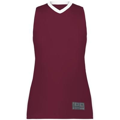 Augusta Sportswear 6888 Athletic Women's Match-Up Basketball Jersey T-Shirt in Maroon/White size Large | Polyester