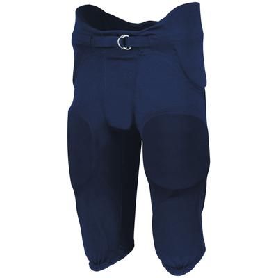 Russell Athletic F25PFM Integrated 7-Piece Pad Football Pant in Navy Blue size XS | Polyester