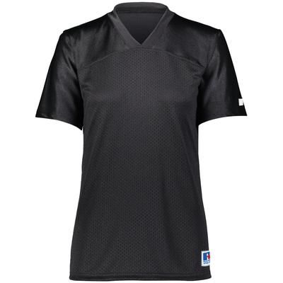 Russell Athletic R0593X Women's Solid Flag Football Jersey T-Shirt in Black size XL | Polyester