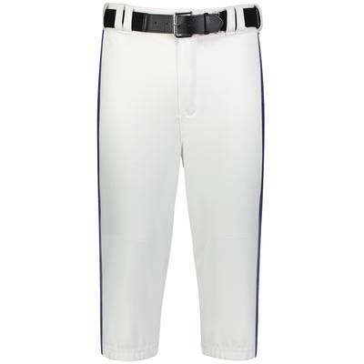 Russell Athletic R21LGM Piped Diamond Series Baseball Knicker 2.0 in White/Navy Blue size 3XL | Polyester
