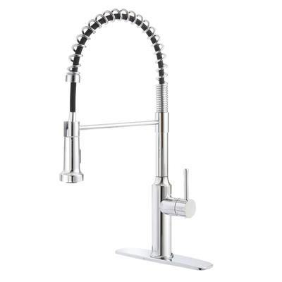 Krowne 19-401C Deck Mount Faucet - 10 1/2" Swivel Gooseneck Spout, Single Hole, Chrome, Silver