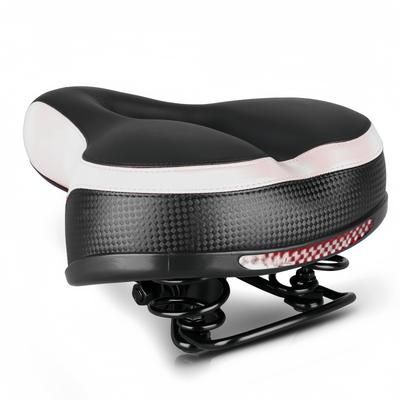 TEMU Wide & Soft Mountain Bike Seat Cushion - Black And White, Thick Sponge, Comfortable For Long Rides, Ideal For Road And Mountain Biking, Road Bike Accessory | Comfortable