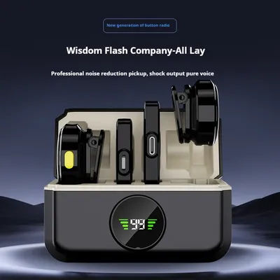 microphone 2.4G Plug and Play Chip Wireless Lavalier microphone Micwith Charging Case lavalier microphone wireless for iphone