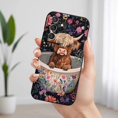 TEMU Adorable Highland Cow Pattern, Compatible With S22/s22 Ultra/s23 Ultra/s24 Plus/s24 Ultra/a32/a35/a05s/a15/a53/a54/a55/a14