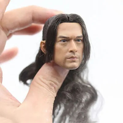 1/6 Takeshi Kaneshiro Long Hair Version Head Carved Akechi Model Planted Hair Head with Beard Fit 12" Male Action Figure Body