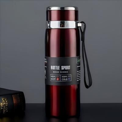 TEMU 1l Stainless Steel Insulated Water Bottle - Large Capacity, Durable Sports Kettle For Outdoor Activities & Rv Accessories