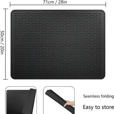 "TEMU Oversized Silicone Stove Top Cover Mat-28 "x20" Heat Resistant And Non-slip Protective Pad, Suitable For Electrothermal Furnace And Glass Countertop, Ideal For Rv And Kitchen Use, Black"