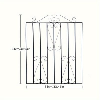 TEMU 3 Ft High Tall Heavy Duty Metal Garden Patio Gate Wrought Iron Material Garden Pedestrian Gate With Accessories Garden Outdoor Iron Gate