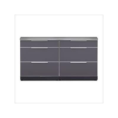 NewAge Outdoor Kitchens Aluminum Slate 3-Piece Outdoor Kitchen Set with Countertops