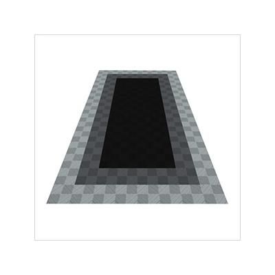 Swisstrax Ribtrax Pro One Car Garage Floor Tile Mat (Jet Black / Slate Grey / Pearl Silver)