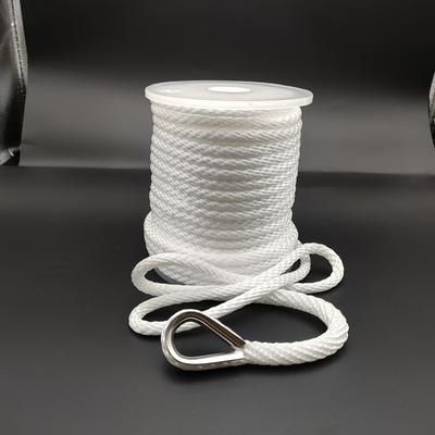 TEMU K-rope Solid Braided Anchor Rope - White Polypropylene Filament, Ideal For Marine Flotation And Secure Fastening, Fit