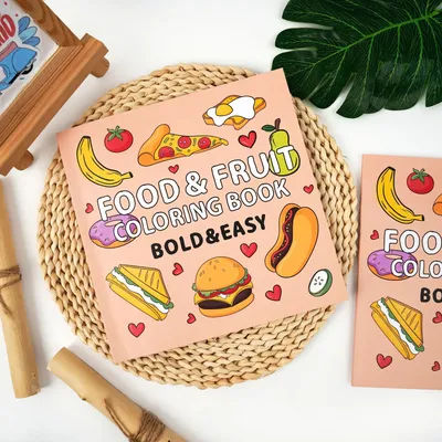 Food and Fruit Graffiti Coloring Book, Coloring Book for Children Aged 4 and Above