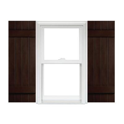 Homeside 4 Board and Batten Joined Vinyl Shutters (1 Pair) Special Order 14-1/2 Inch x 47 Inch - 035 Brown