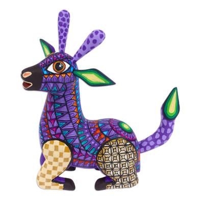 'Wood Alebrije Giraffe Figurine Hand-Painted in Mexico'