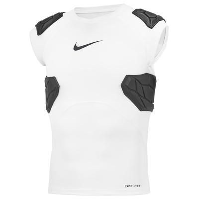 Nike Pro HyperStrong 4-Pad Youth Football Compression Shirt White/Anthracite