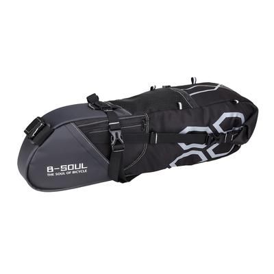 TEMU Zellmann 12l B-soul Reflective Bicycle Bag - Adjustable Straps, Polyester, Nighttime Safety Design, With Rope Clamp For , Ideal For Cycling Enthusiasts